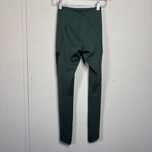 Gymshark olive green mesh pockets workout leggings women's size XS - Picture 2 of 5